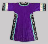 A Chinese Embroidered Silk Manchu Ladies' Robe