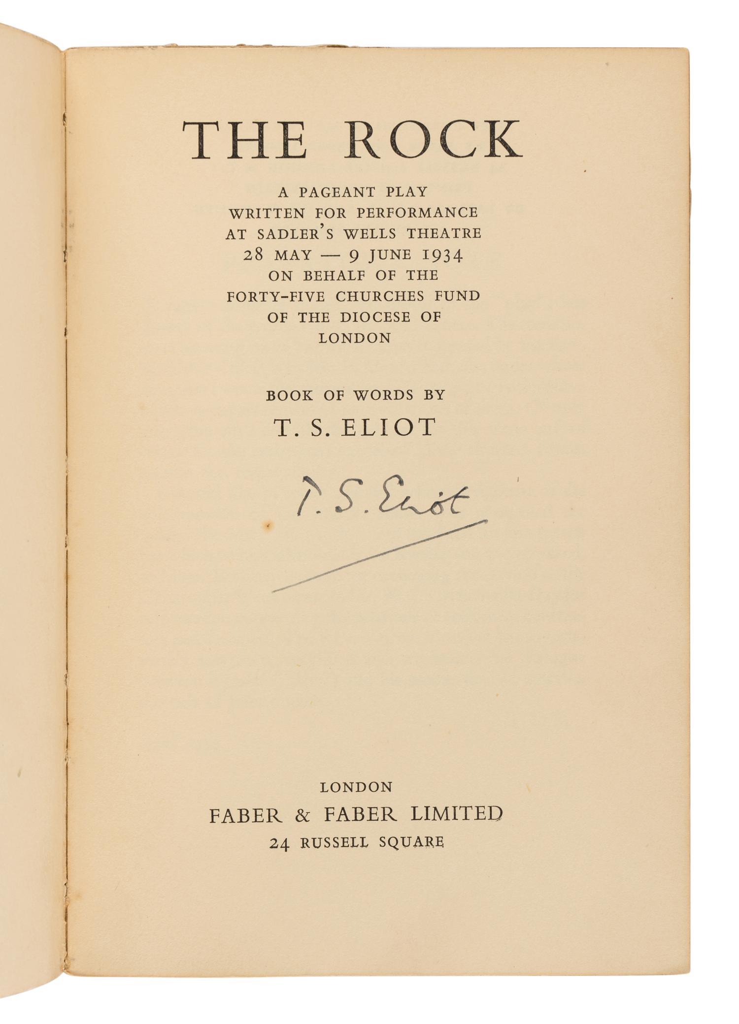 ELIOT, T. S. (1888-1965). A group of 15 works, including: