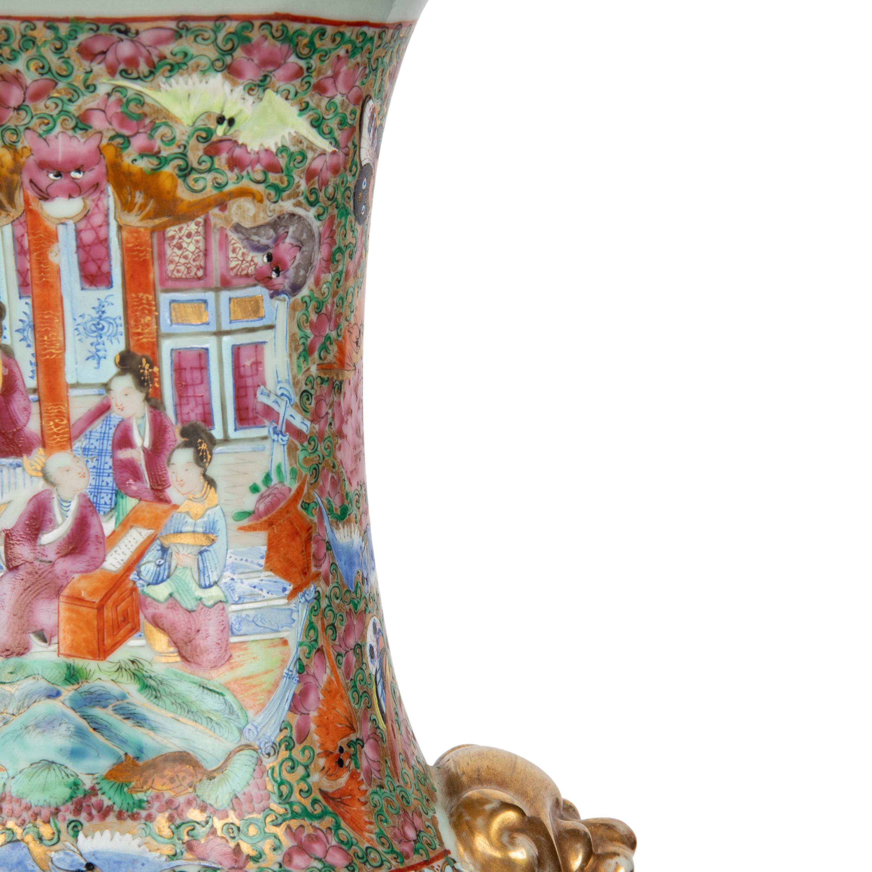 A Large Chinese Export Porcelain Famille Rose Vase