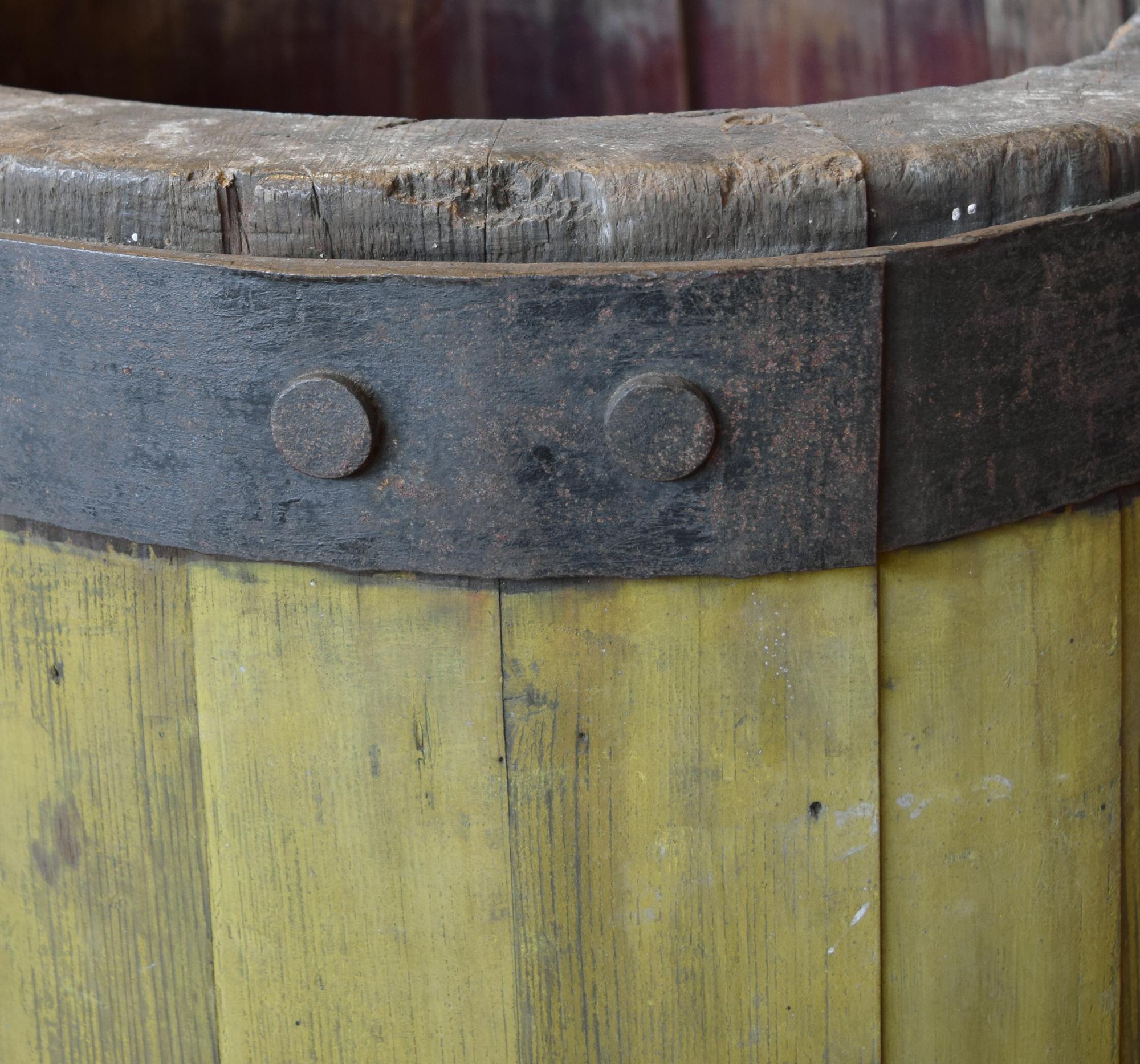A Wood and Iron Graduated Barrel 28" W x 28" D x 44.5" H — United States, 19th Century