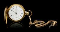 A 16 Karat Yellow Gold Hunter Case Key Wound Verge Movement Pocket Watch, Joseph Johnson, Liverpool, Circa 1855,