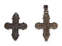 A Pair of Continental Bronze Crucifixes