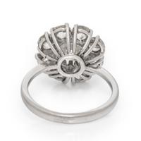 Diamond and White Gold Cluster Ring