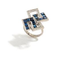 DIAMOND AND SAPPHIRE RING