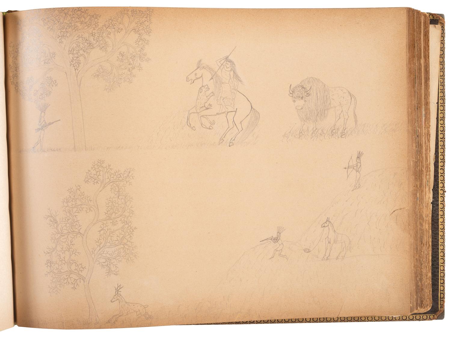 "Drawings Presented to Rev. Pius Boehm by His Little Indian Children." [Crow Creek Reservation, South Dakota.] 4 May 1899.