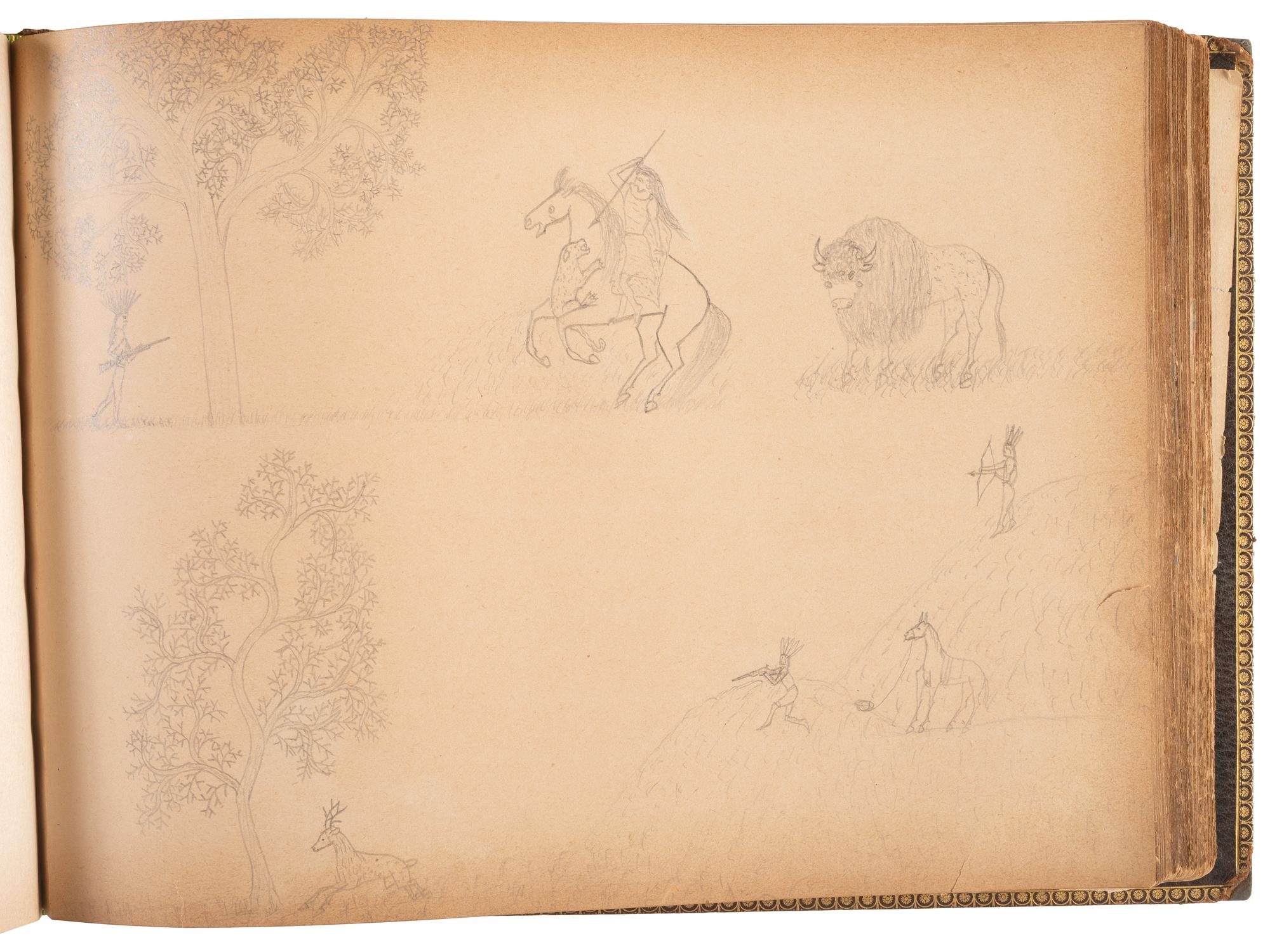 "Drawings Presented to Rev. Pius Boehm by His Little Indian Children." [Crow Creek Reservation, South Dakota.] 4 May 1899.