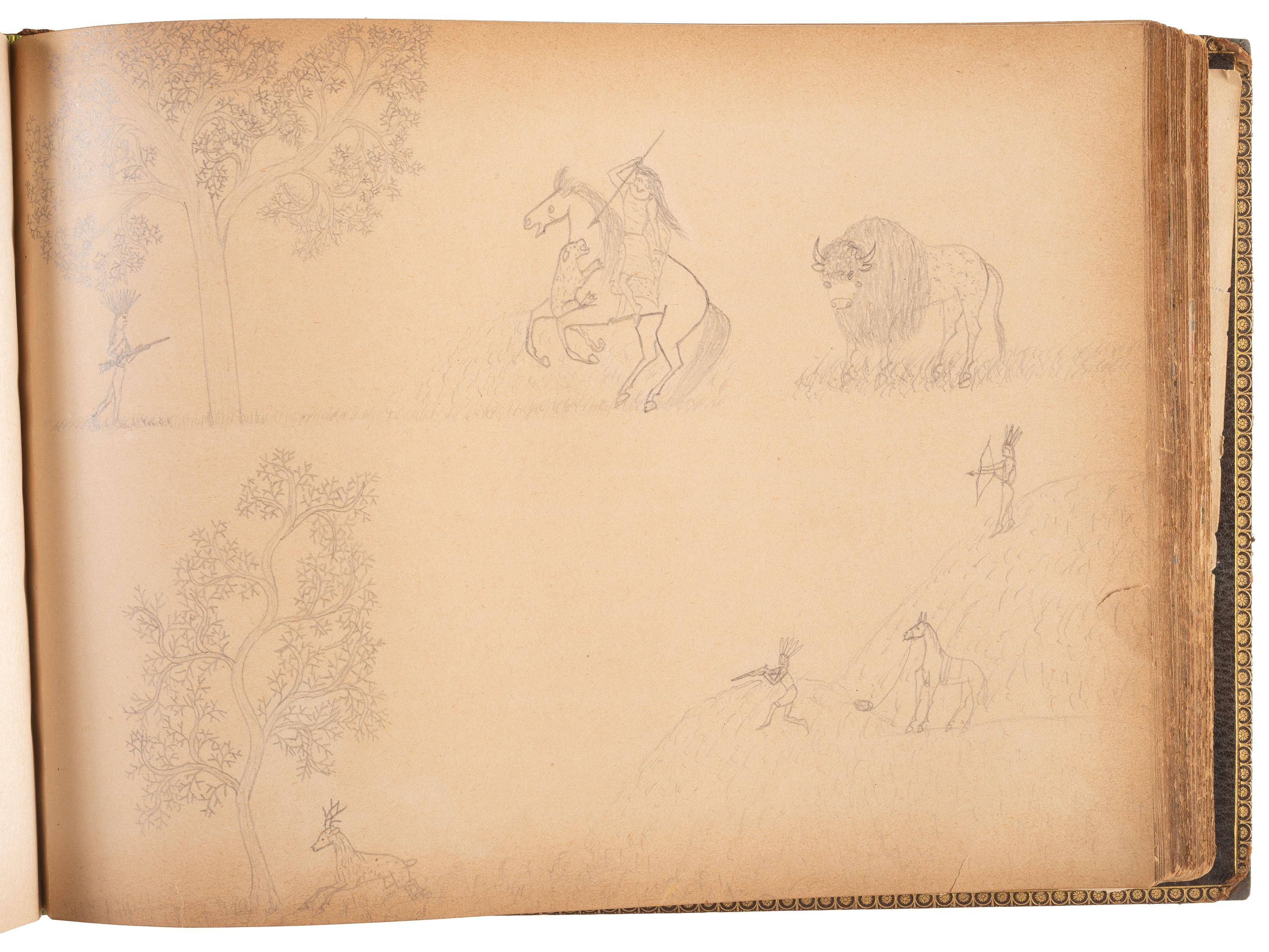 "Drawings Presented to Rev. Pius Boehm by His Little Indian Children." [Crow Creek Reservation, South Dakota.] 4 May 1899.