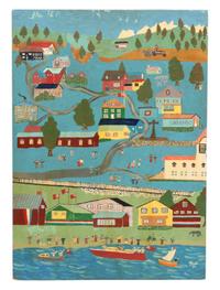 Artist Unknown, (Canadian, 20th Century), Northwest Coastal Town Scene, 1959