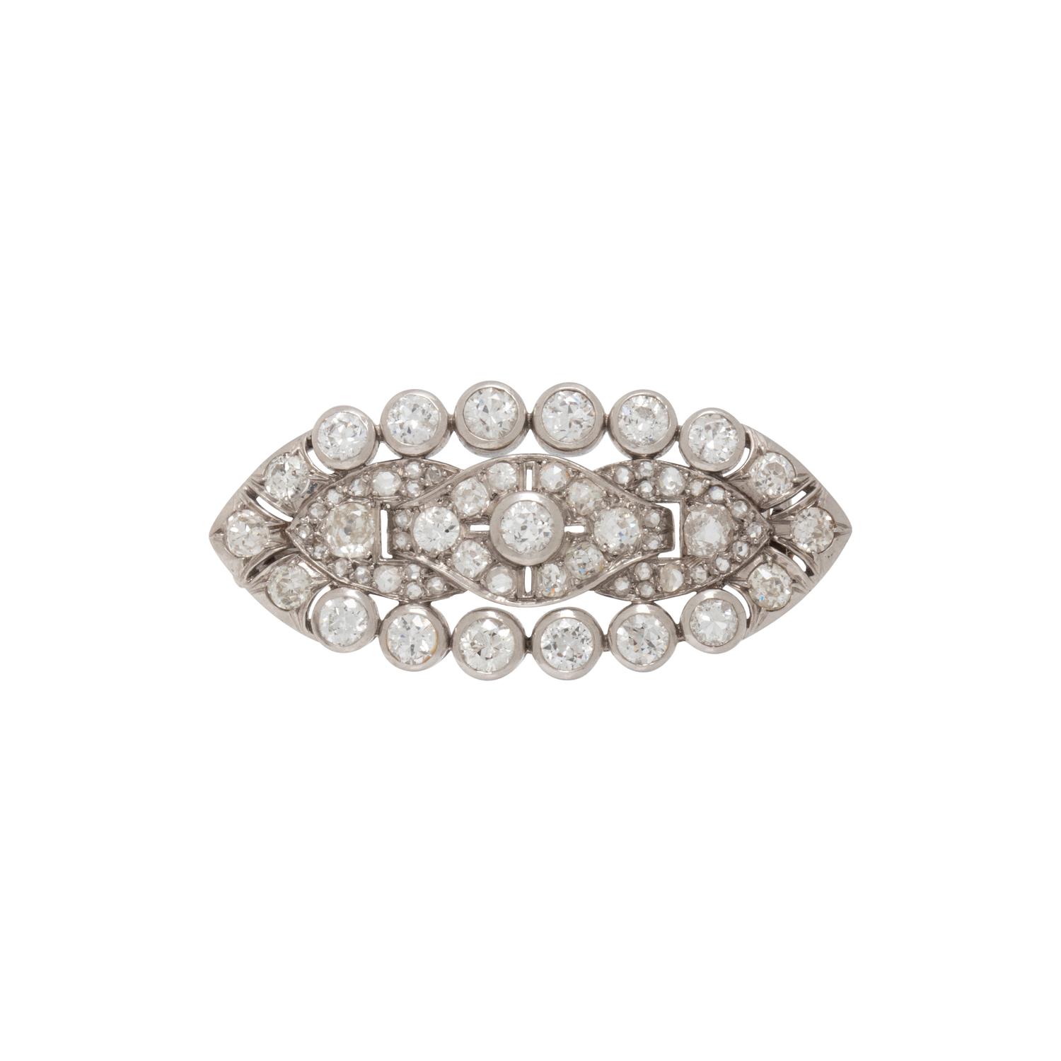 PLATINUM AND DIAMOND BROOCH