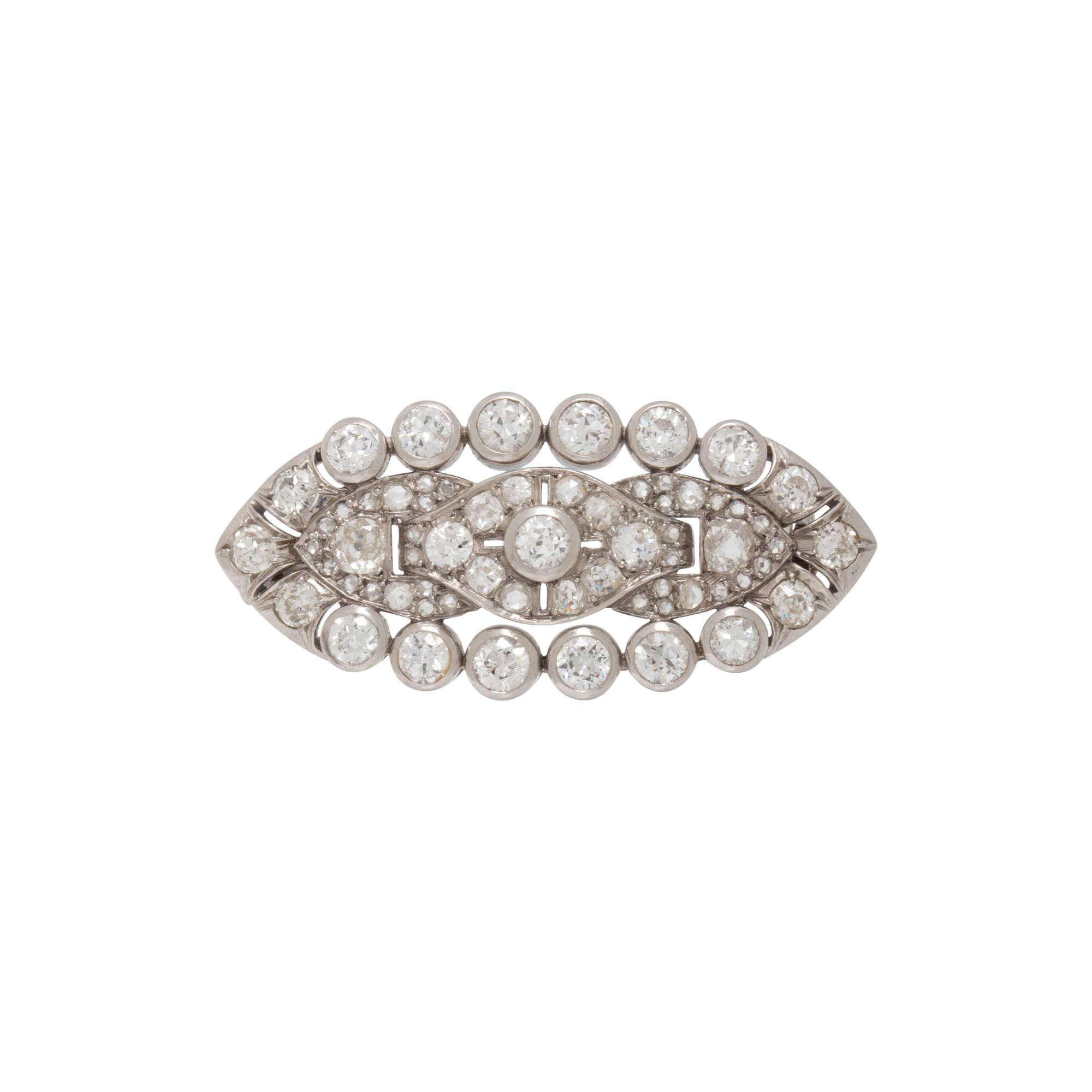 PLATINUM AND DIAMOND BROOCH