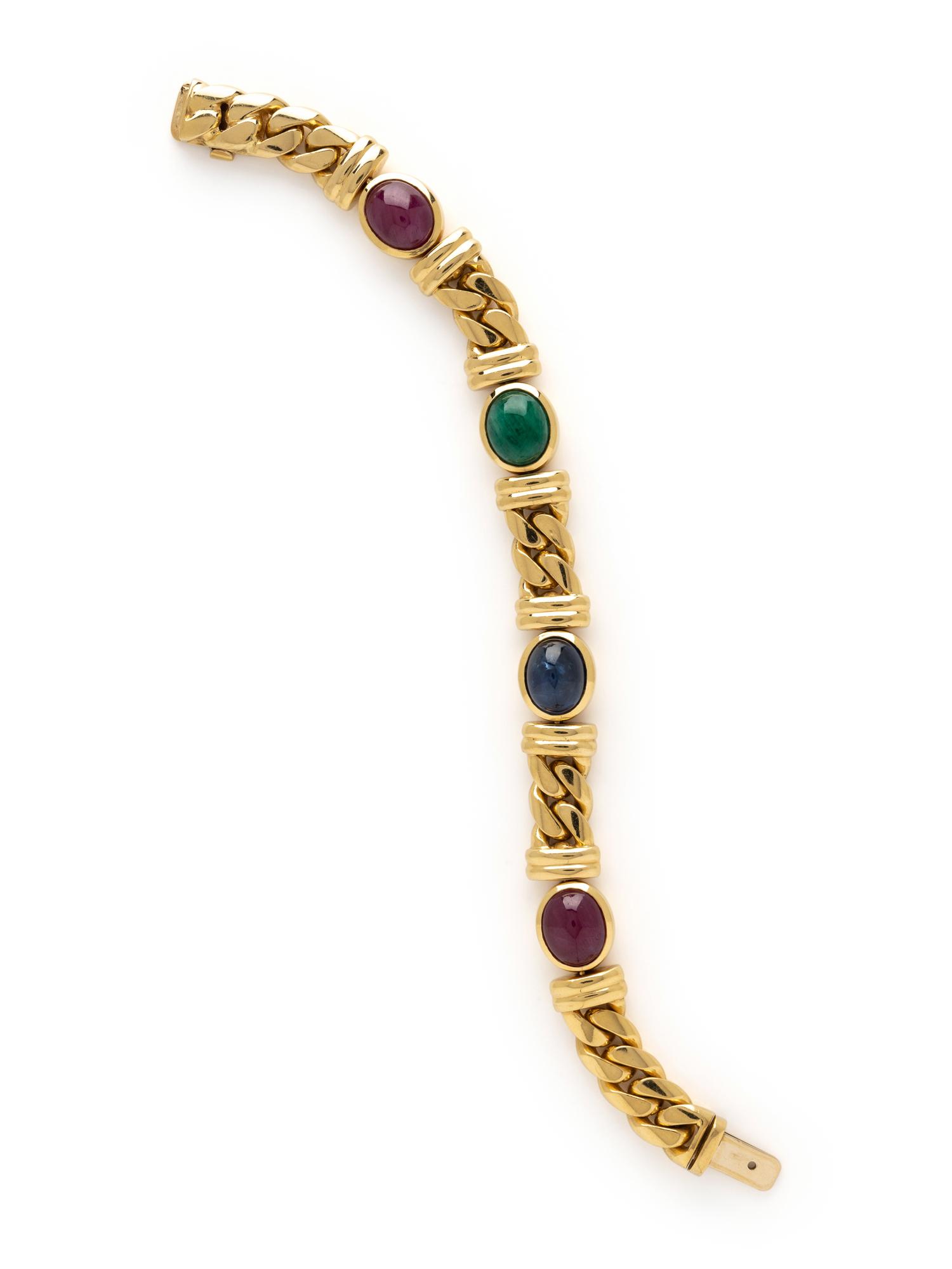 YELLOW GOLD AND MULTIGEM BRACELET