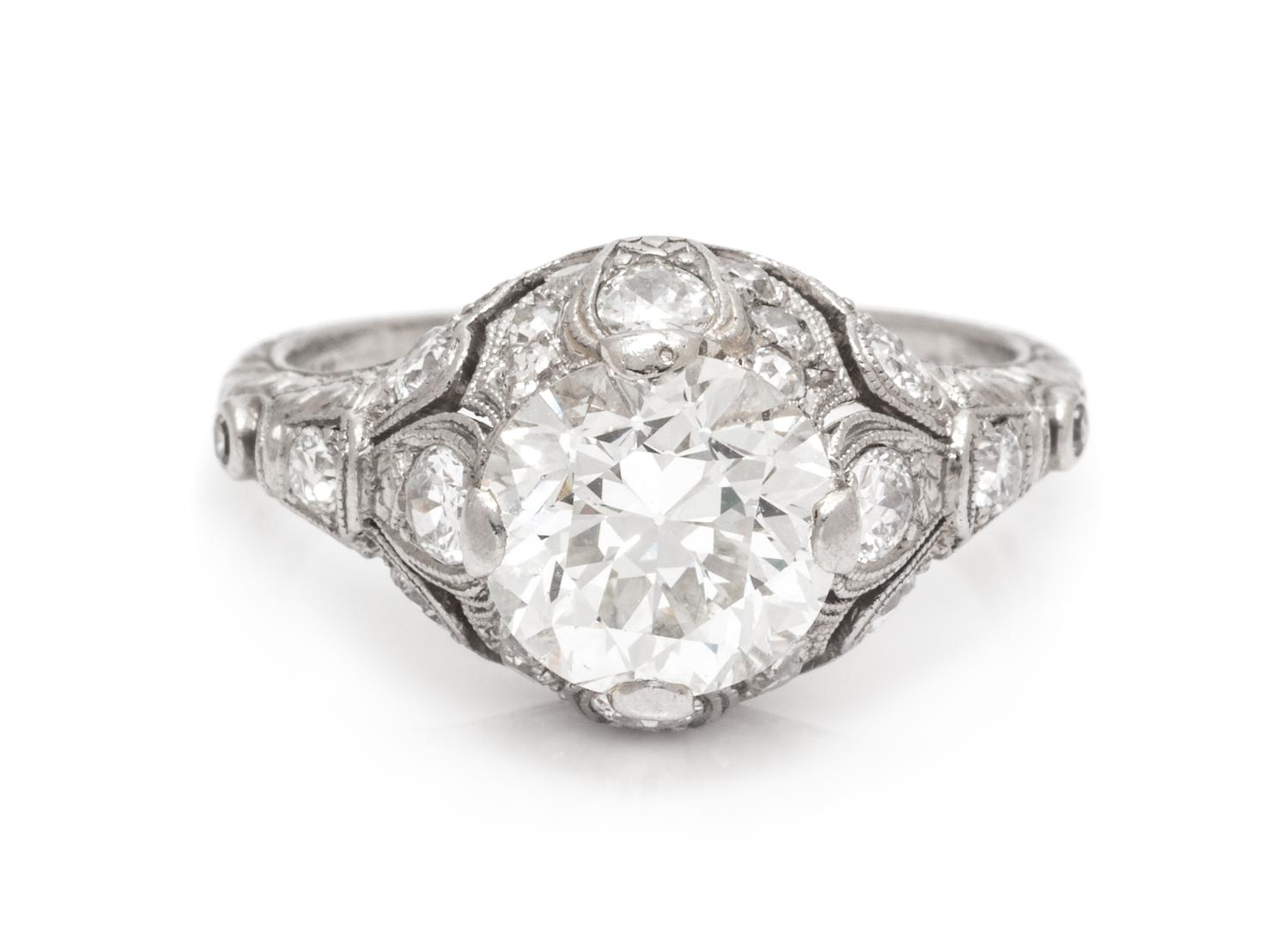 An Art Deco Platinum and Diamond Ring, 3.20 dwts.
