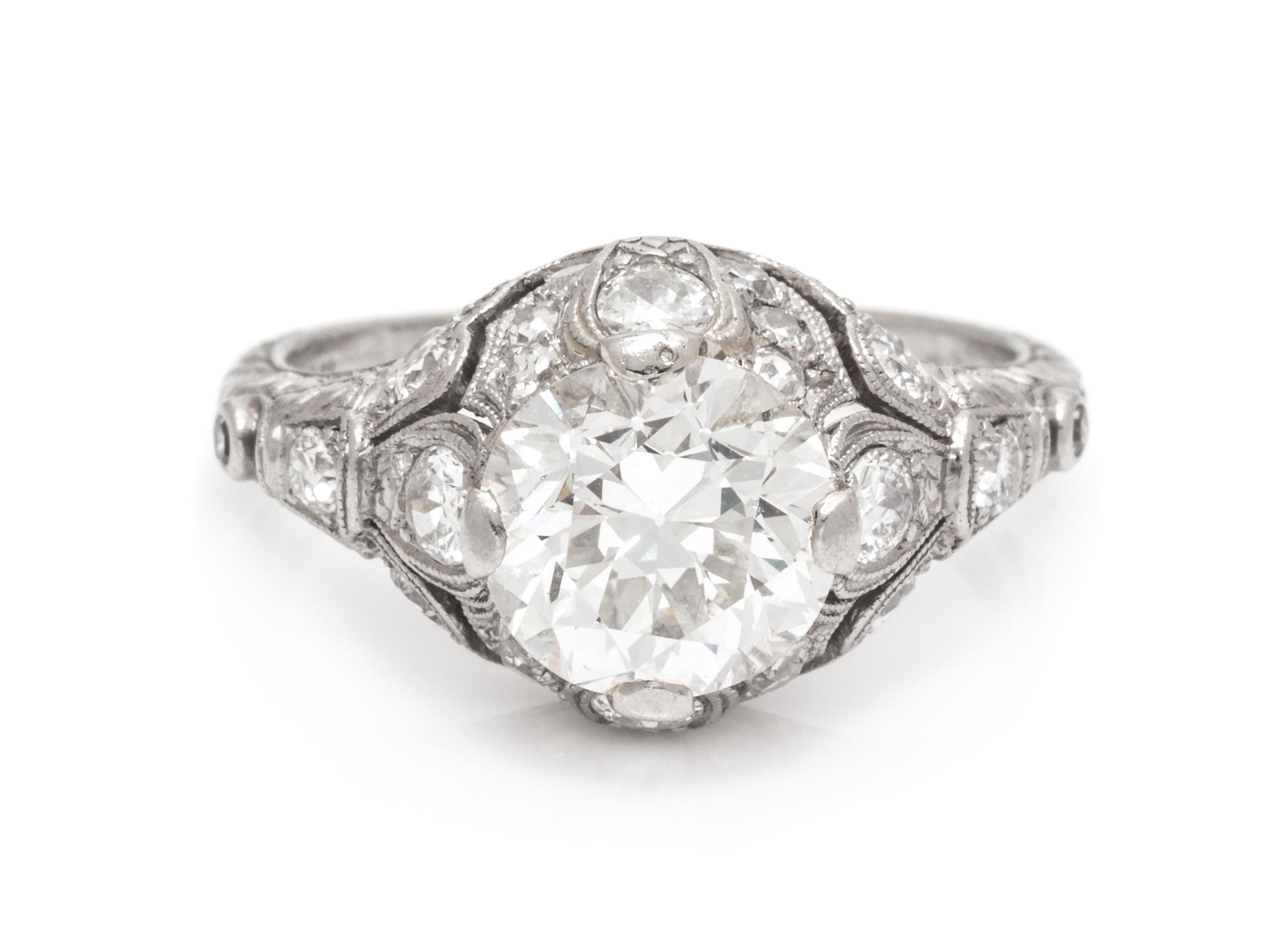 An Art Deco Platinum and Diamond Ring, 3.20 dwts.