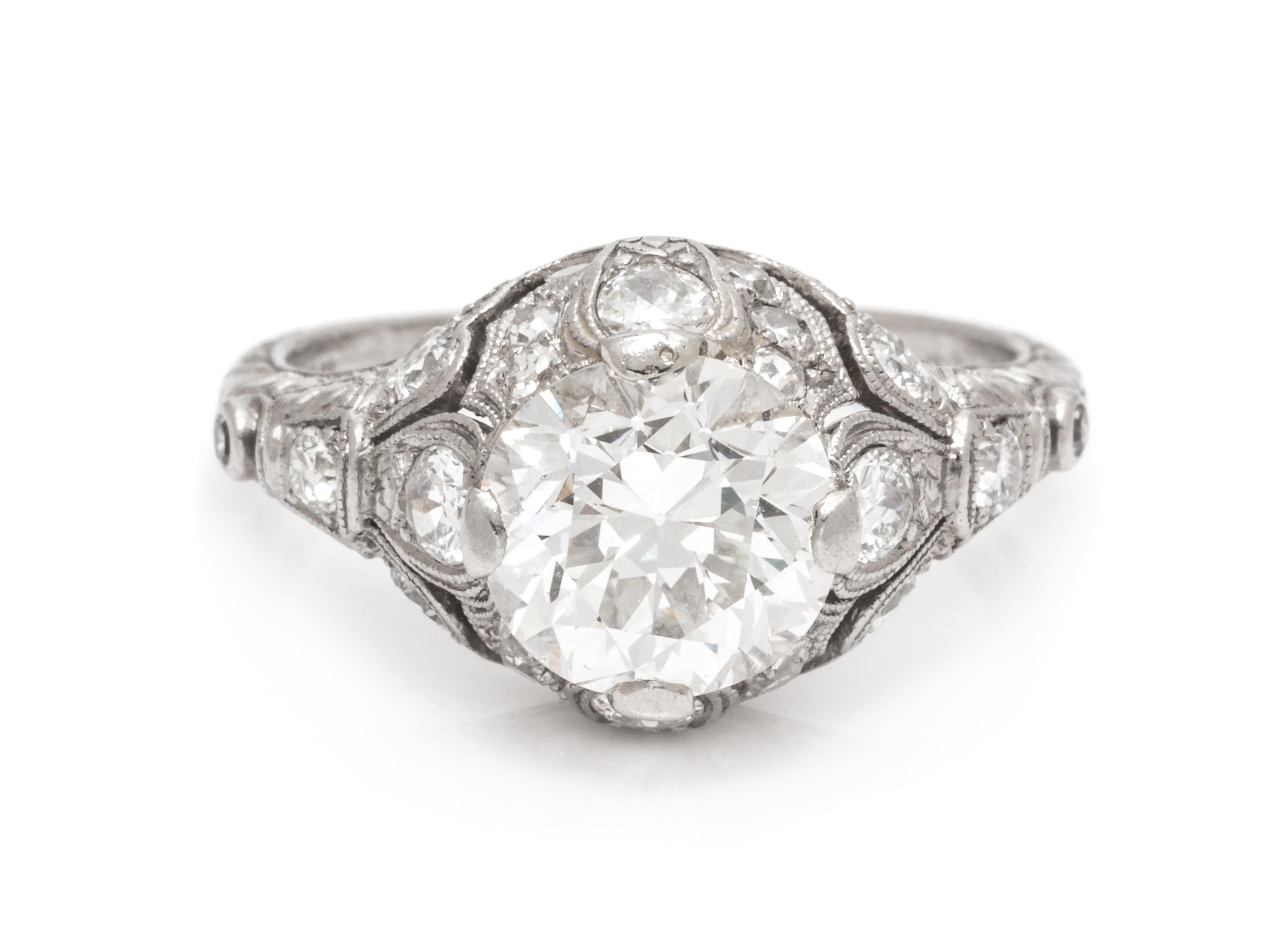 An Art Deco Platinum and Diamond Ring, 3.20 dwts.
