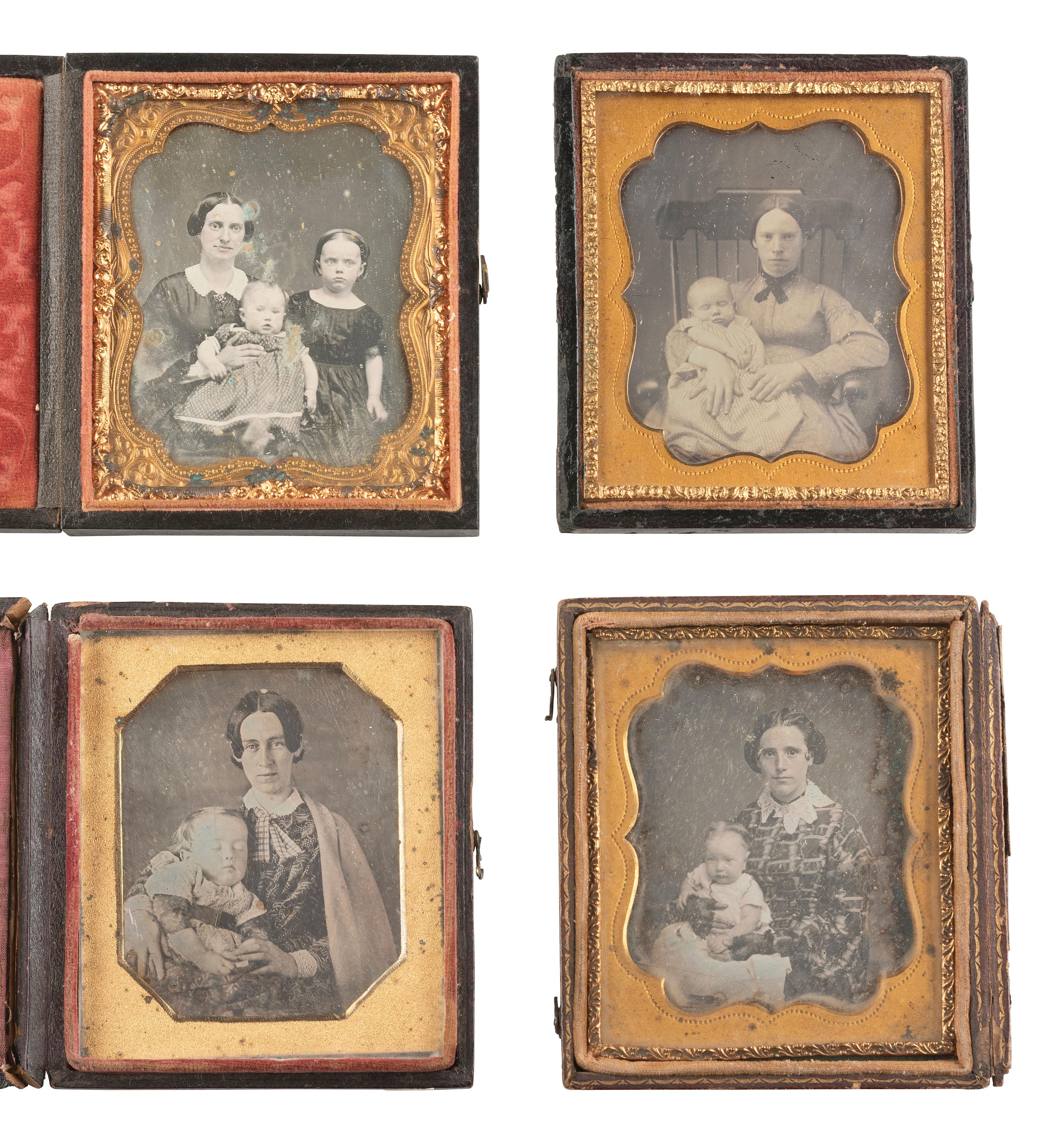 [EARLY PHOTOGRAPHY]. 25 daguerreotypes featuring family portraits.