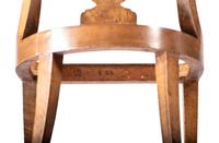 Four Brass Inlaid Walnut Gondola Chairs