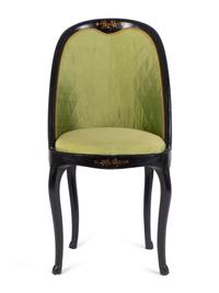 An Edwardian Black and Gilt Lacquer Lady's Chair — EARLY 20TH CENTURY