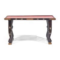 A Japanese Eight-Legged Negoro and Black Lacquer Low Temple Table, Edo Period