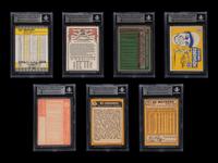 A Group of Seven Signed Autograph Hall of Fame Baseball Cards Including Nolan Ryan (Beckett Authentication Services BAS Certified),