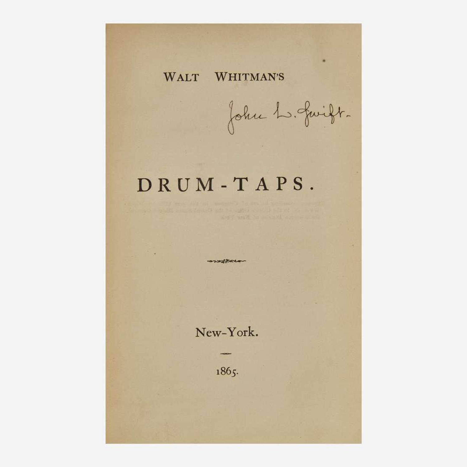 [Literature] Whitman, Walt Drum-Taps, with Sequel to Drum-Taps
