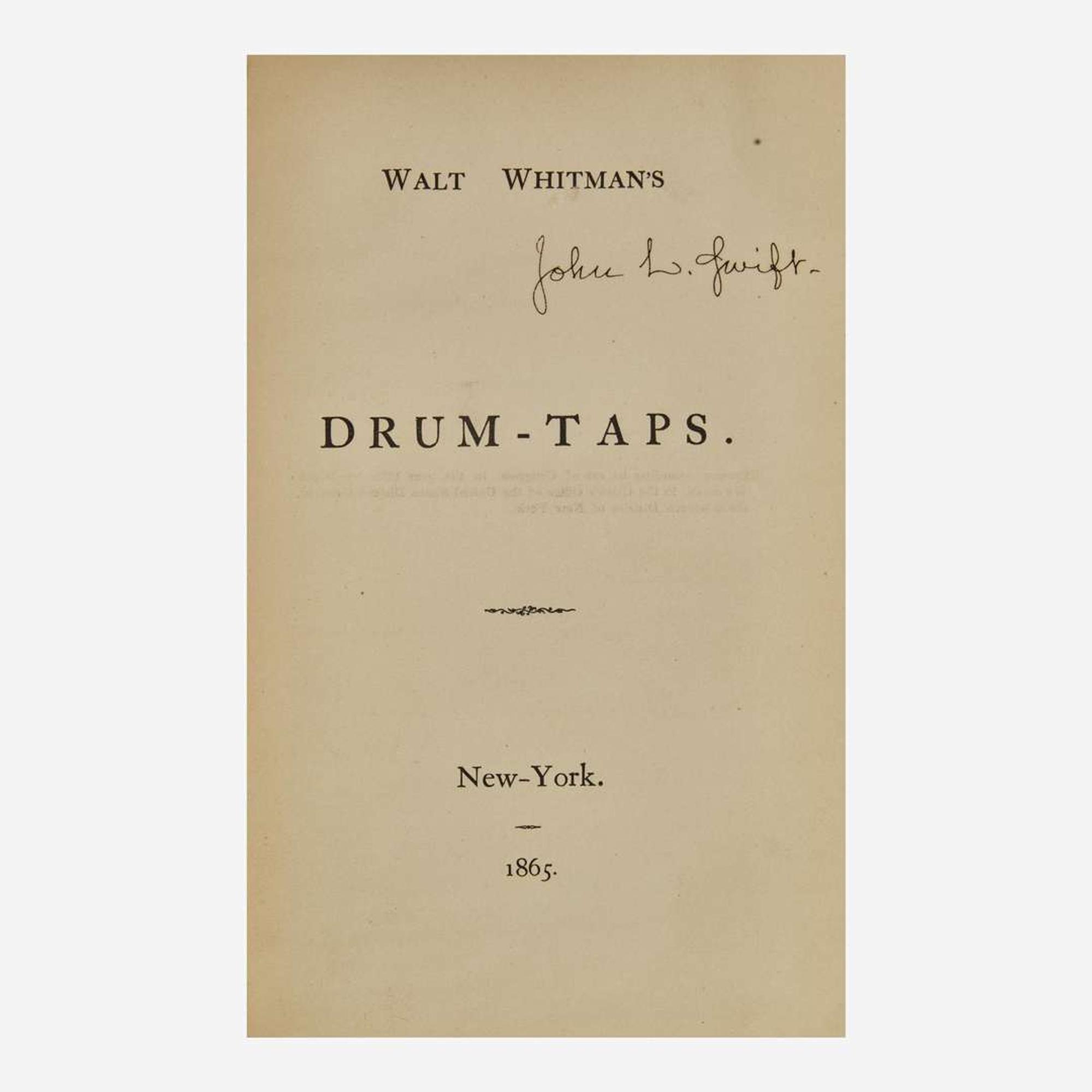 [Literature] Whitman, Walt Drum-Taps, with Sequel to Drum-Taps