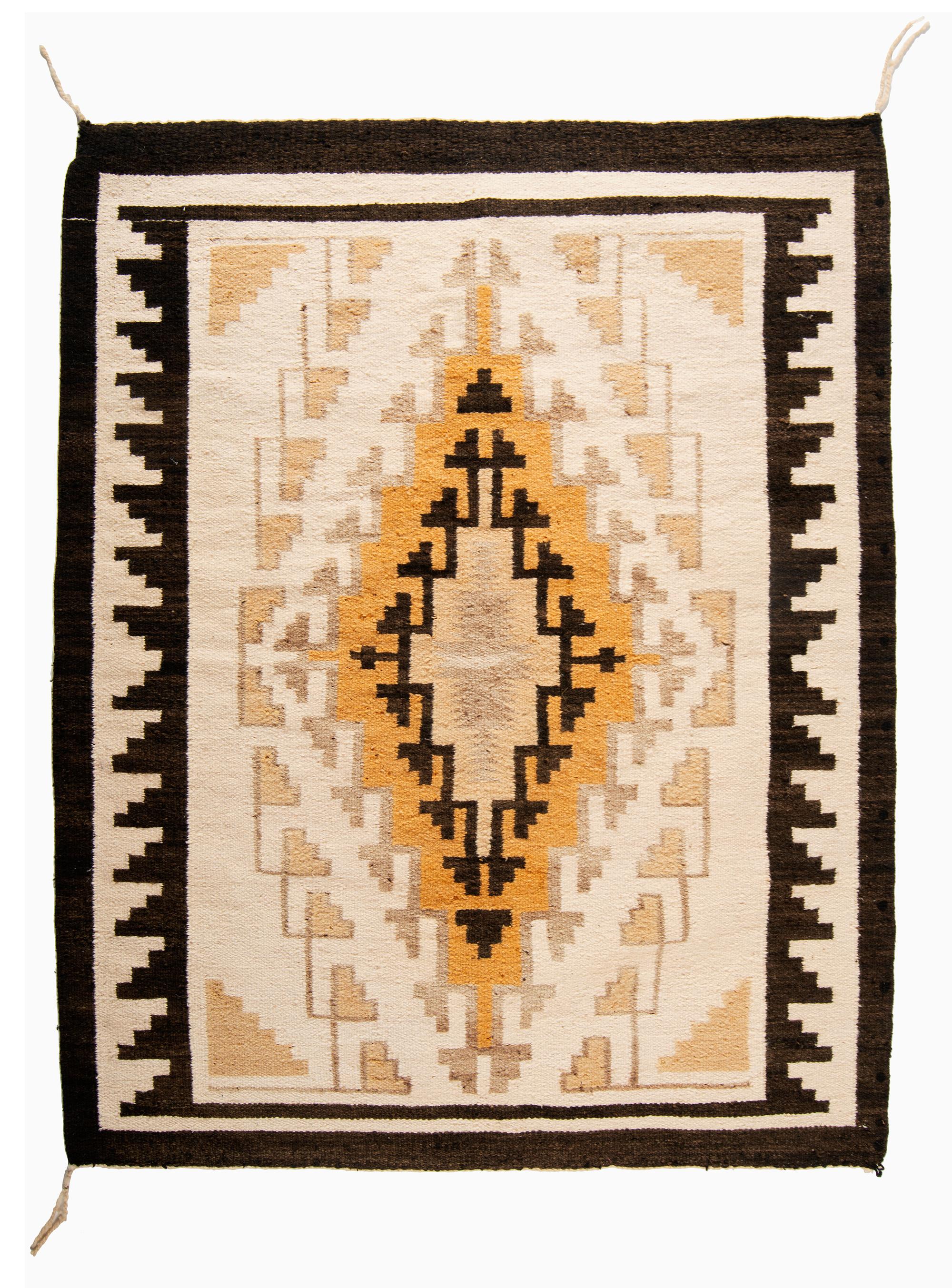 Navajo Two Grey Hills Pattern Weavings / Rugs