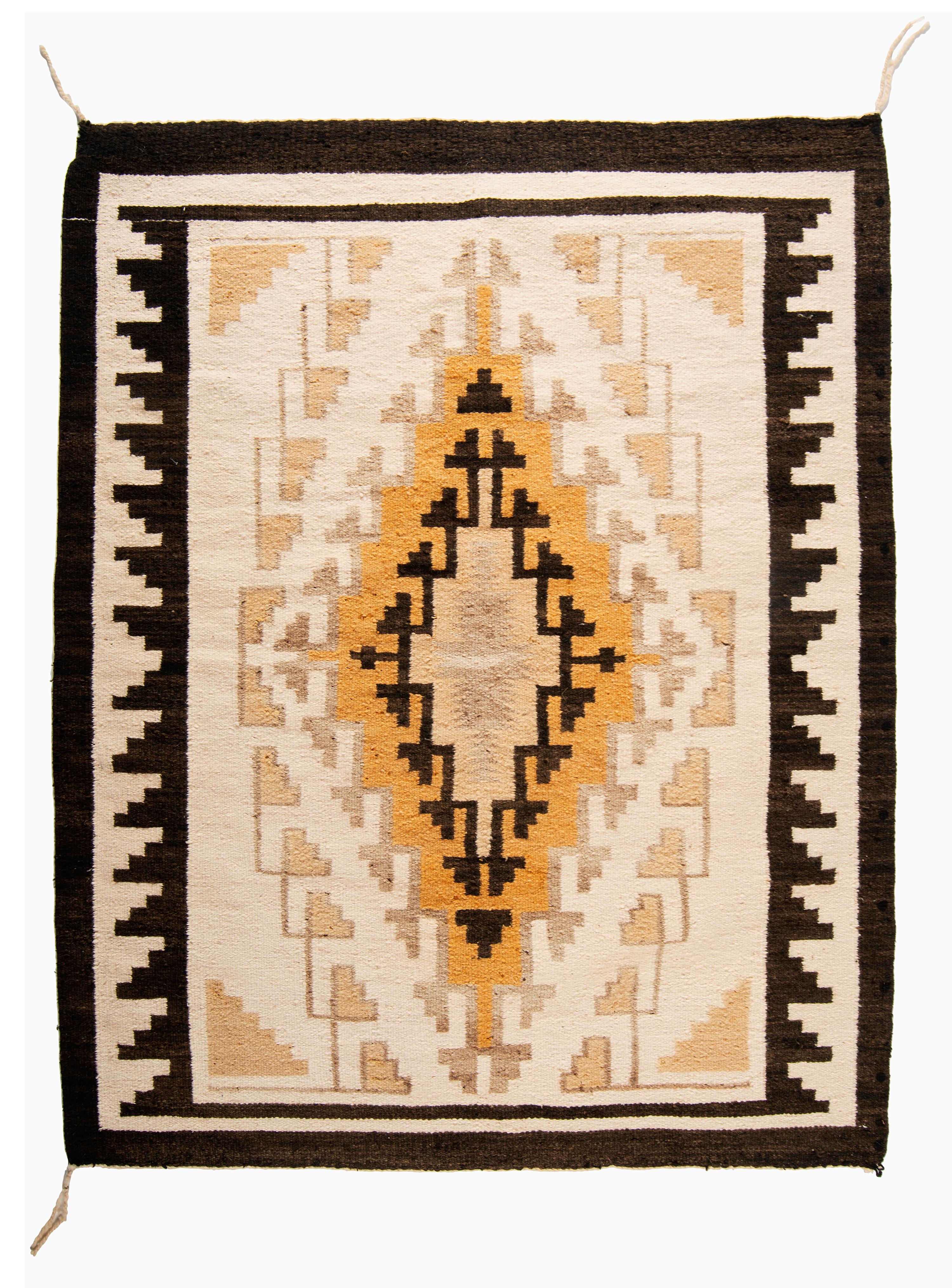 Navajo Two Grey Hills Pattern Weavings / Rugs