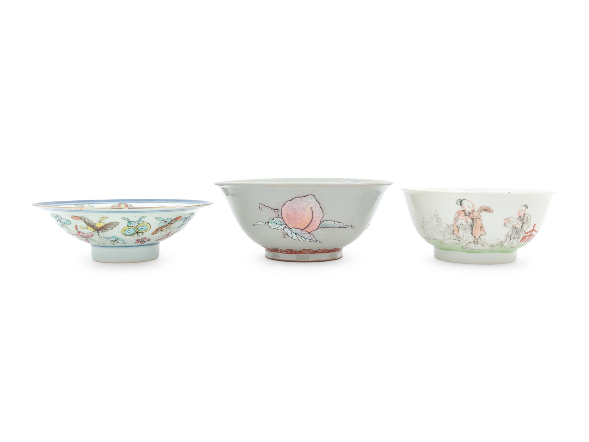 A Group of Five Famille Rose Porcelain Articles