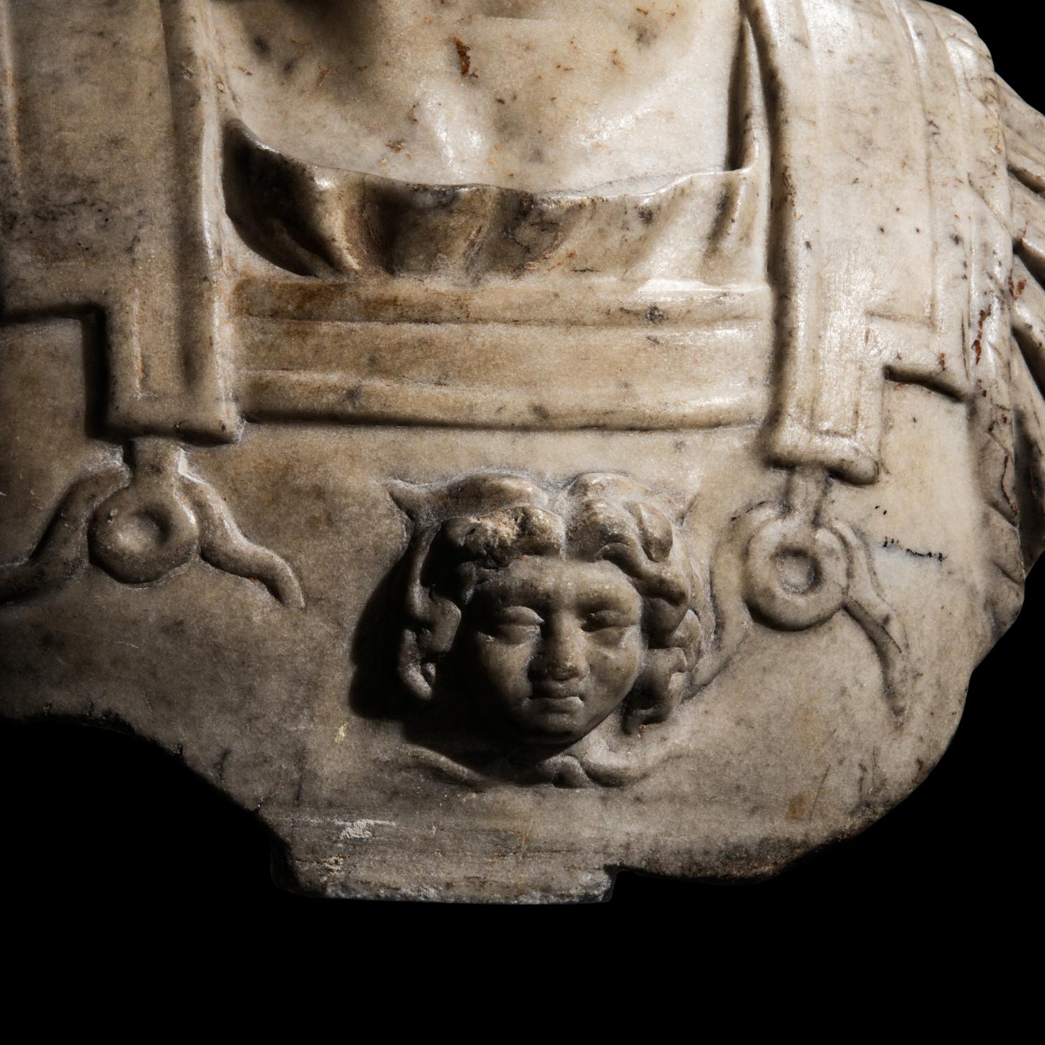 A Roman Marble Bust of the Emperor Trajan