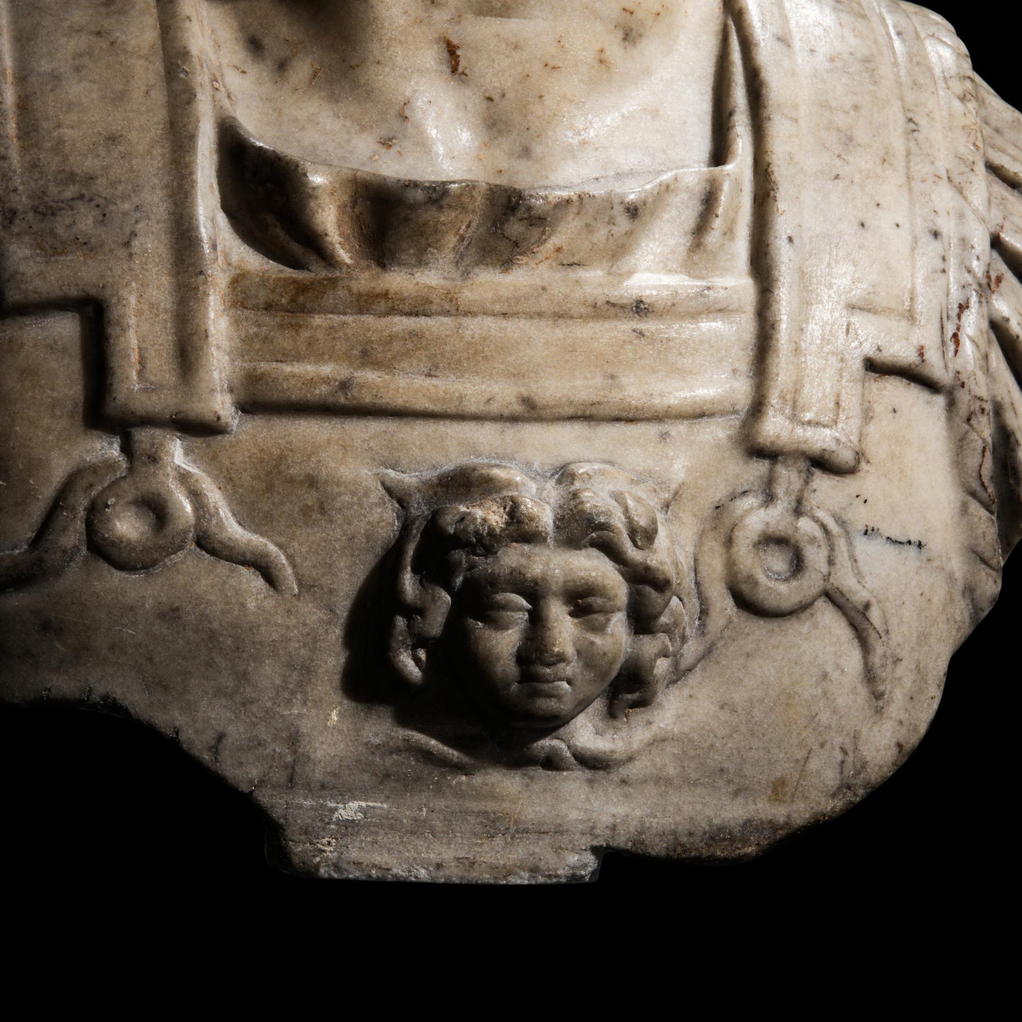 A Roman Marble Bust of the Emperor Trajan