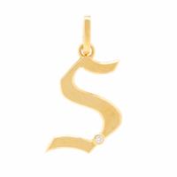 Foundrae, Yellow Gold and Diamond 'S' Pendant