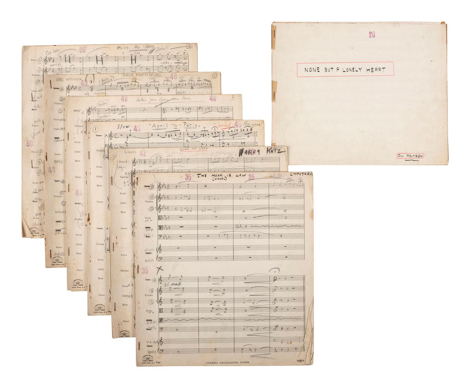 [WORLD WAR II] -- [MILLER, Glenn (1904-1944)]. World War II-era archive of manuscript scores and ephemera related to the Glenn Miller Army Air Force Band and associated musicians and orchestras.