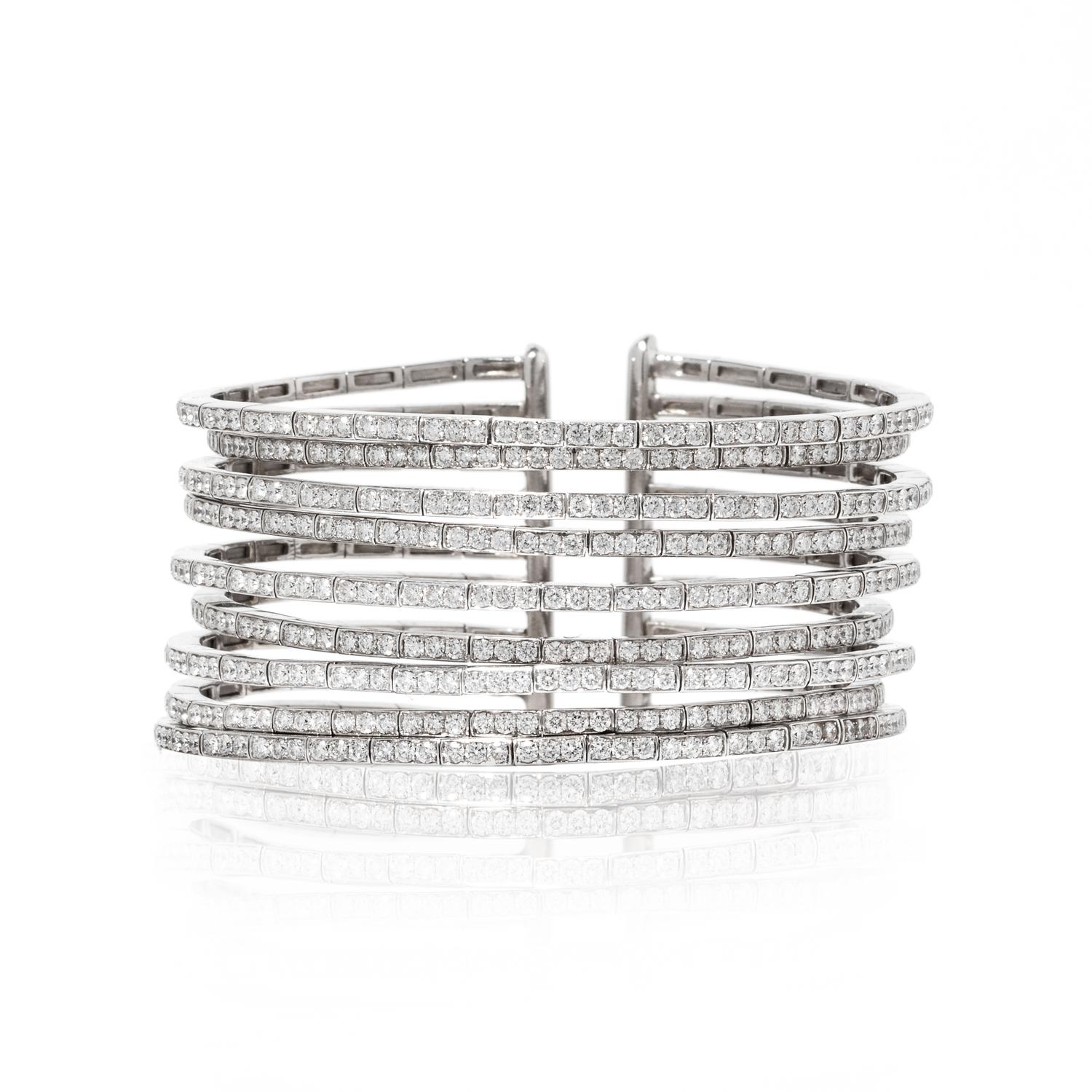 WHITE GOLD AND DIAMOND CUFF BRACELET