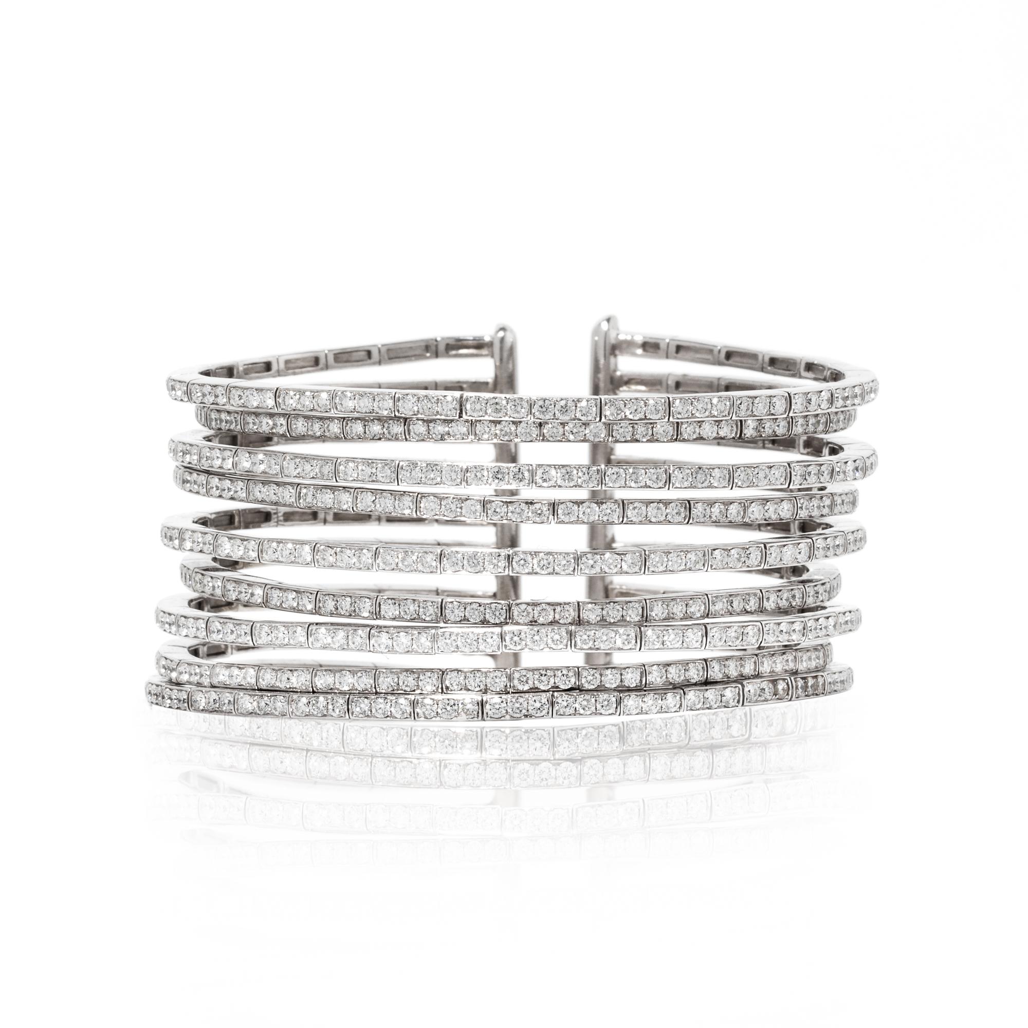 WHITE GOLD AND DIAMOND CUFF BRACELET