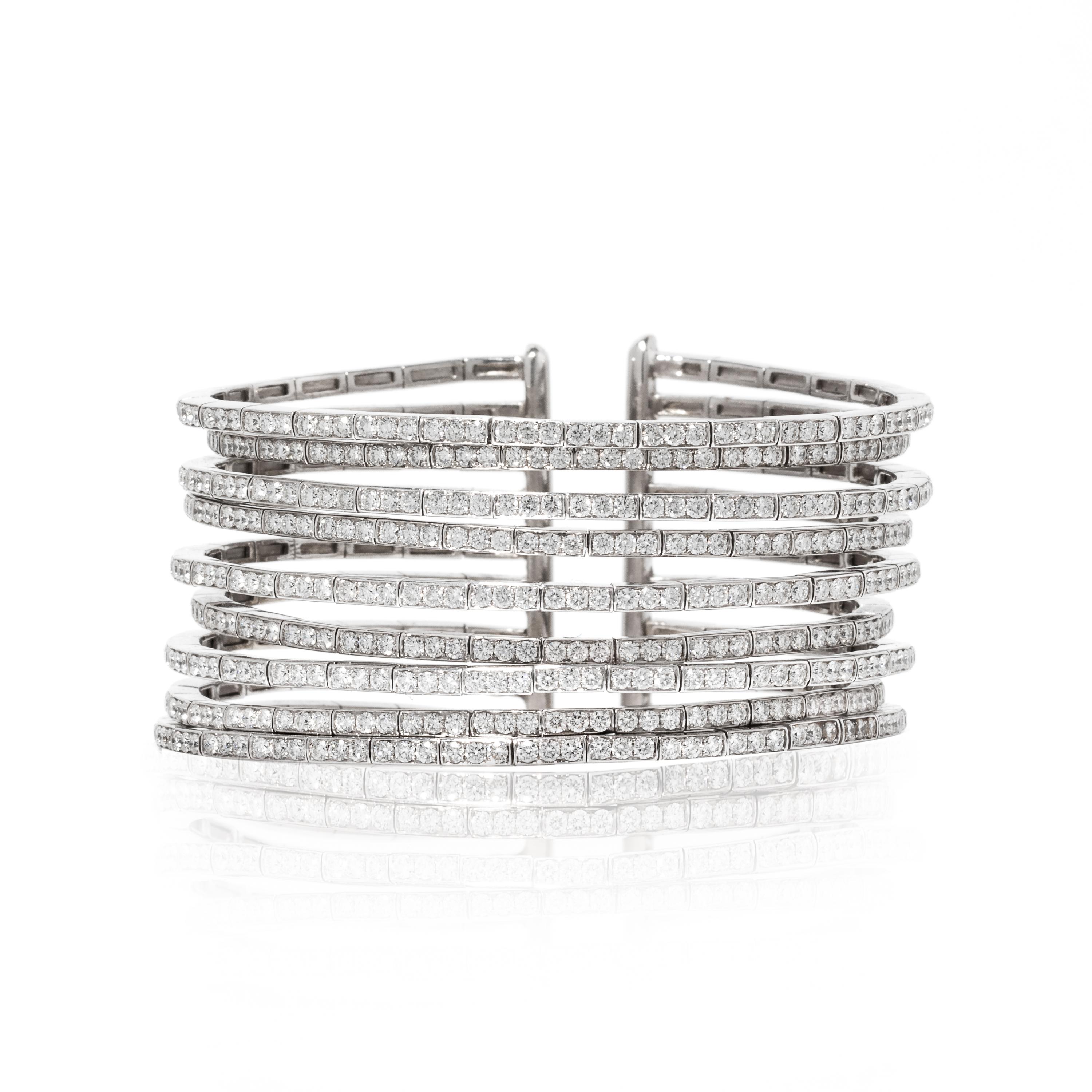 WHITE GOLD AND DIAMOND CUFF BRACELET