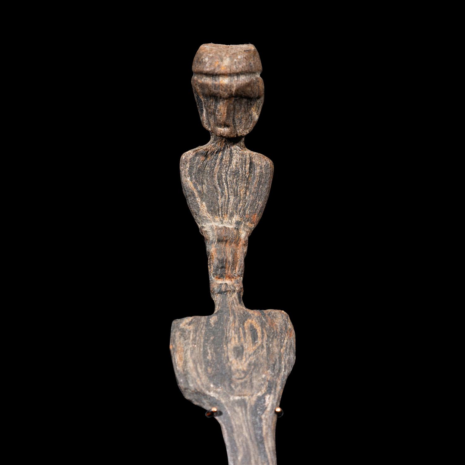 An Indonesian Wood Kris Knife and an Oceanic Wood Lime Spatula