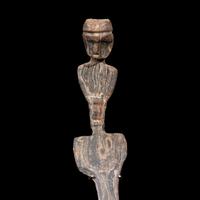 An Indonesian Wood Kris Knife and an Oceanic Wood Lime Spatula