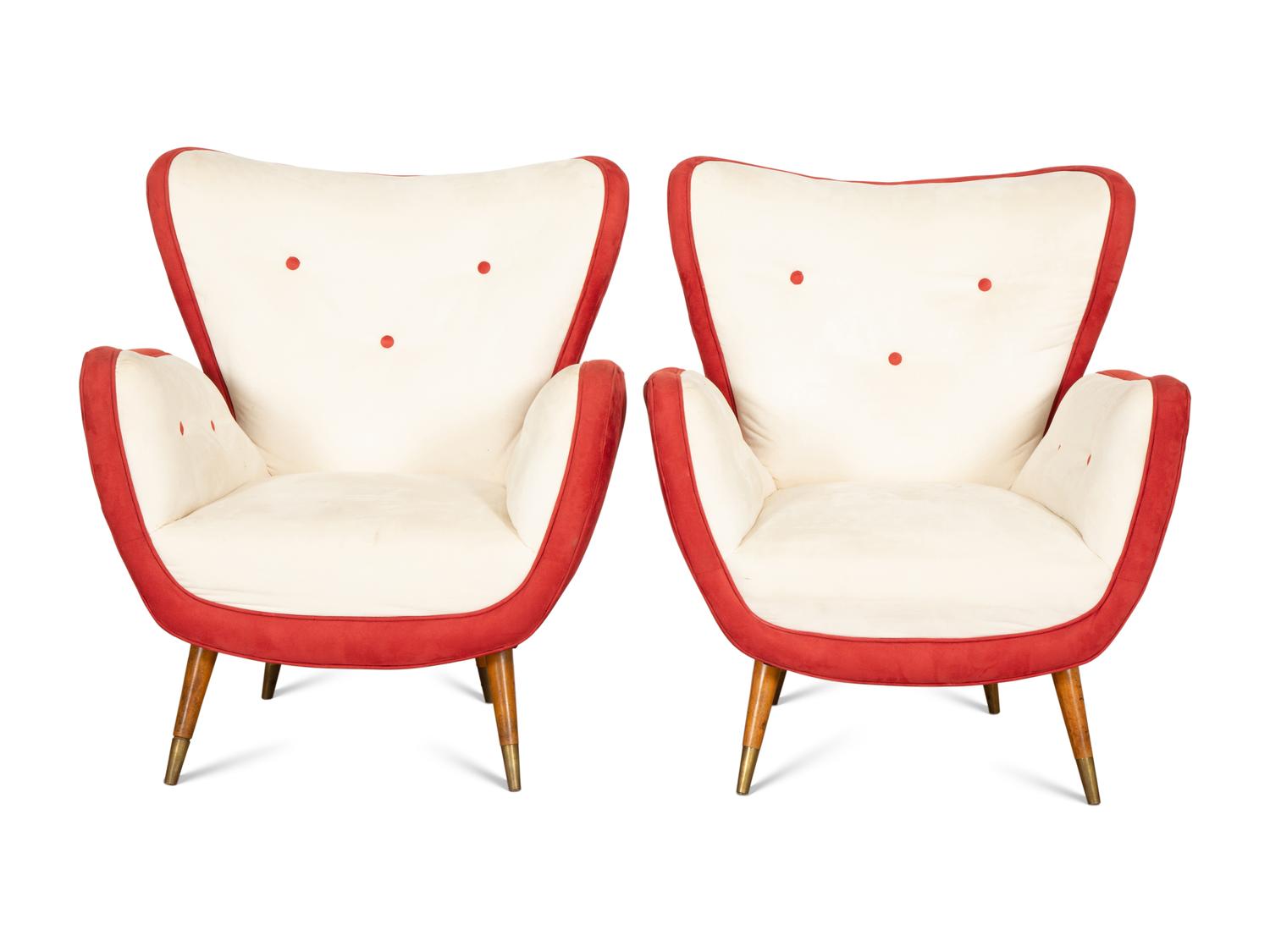 A Pair of Paolo Buffa (1903-1970) Modernist Italian Wing Chairs