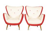 A Pair of Paolo Buffa (1903-1970) Modernist Italian Wing Chairs