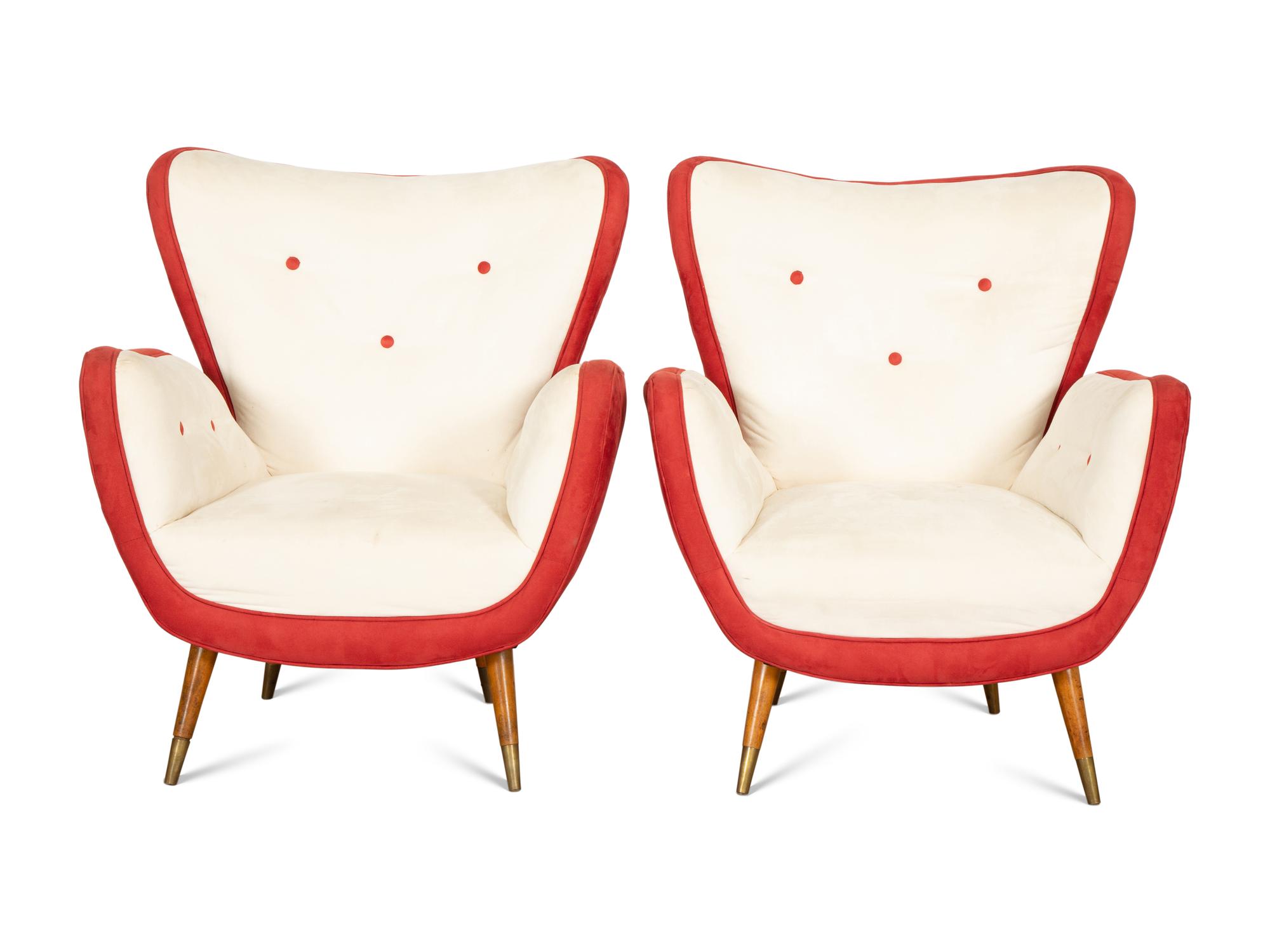 A Pair of Paolo Buffa (1903-1970) Modernist Italian Wing Chairs