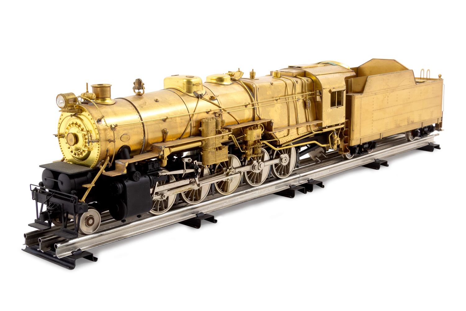 A KTM Brass O-Gauge 2-10-0 Locomotive and Tender