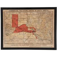 [MAPS & ATLASES - WESTERN EXPANSION]. Chamberlain, The Future Capital of South Dakota. Coming into the Union Four Hundred Thousand Strong. N.p.: N.p., 1889.