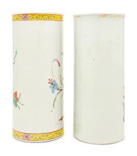 Two Chinese Famille Rose Porcelain Hat Stands