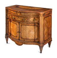 An Anglo-Dutch Tulipwood, Rosewood, Mahogany and Burr Elm Serpentine Klapbuffet