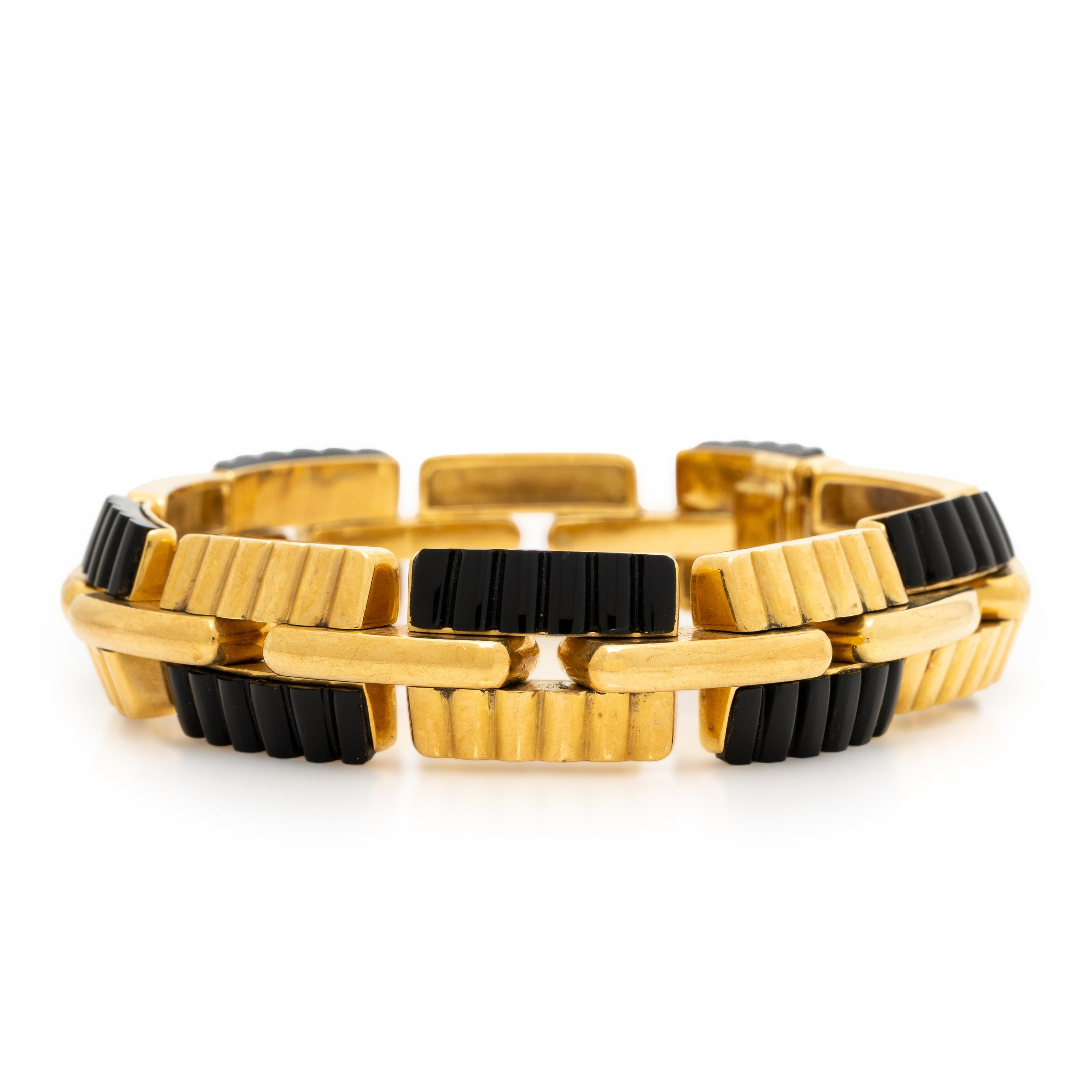 Yellow Gold and Onyx Bracelet
