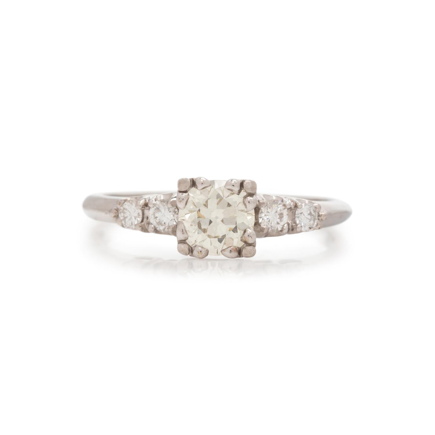 ANTIQUE, PLATINUM AND DIAMOND RING