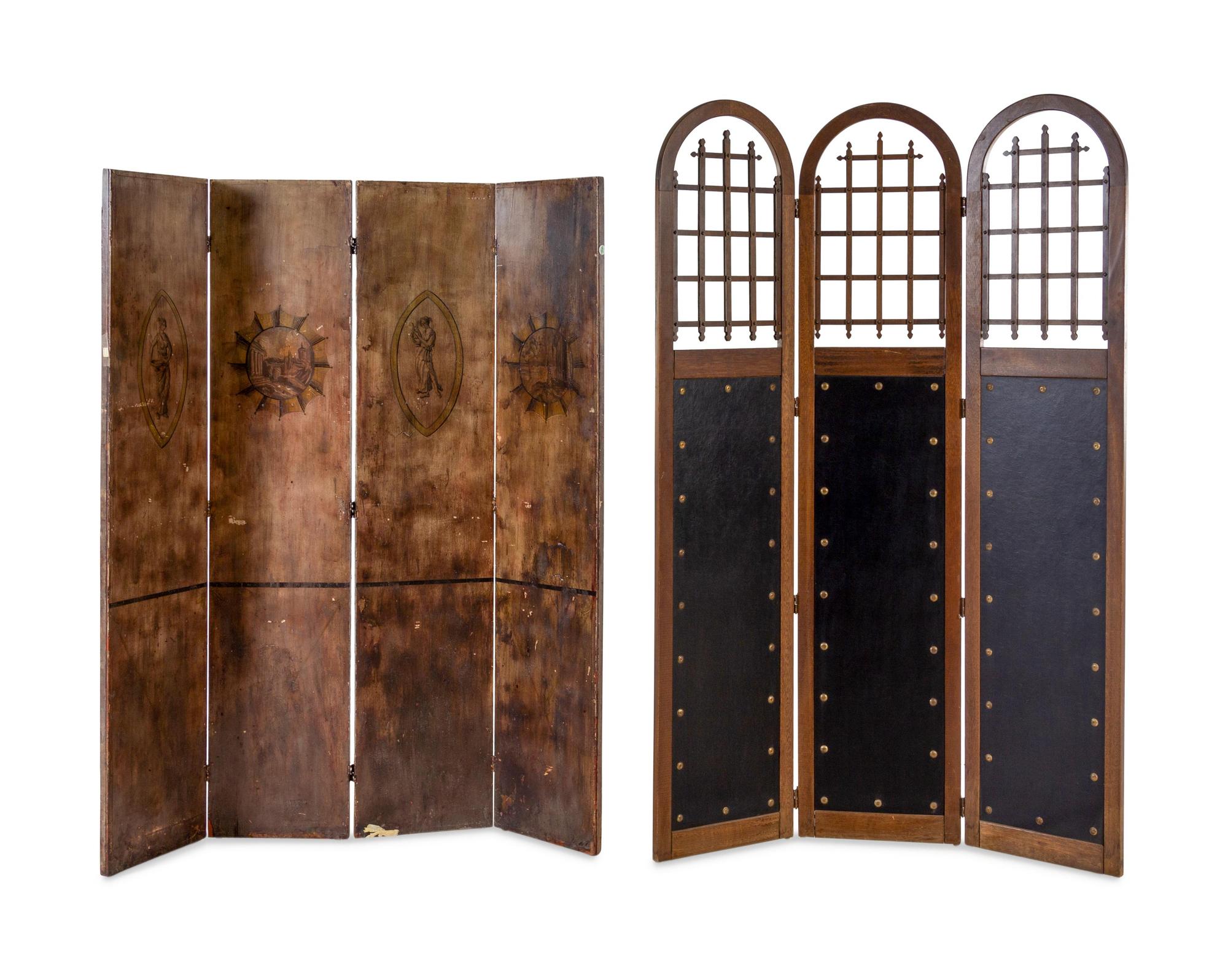 Two Continental Floor Screens