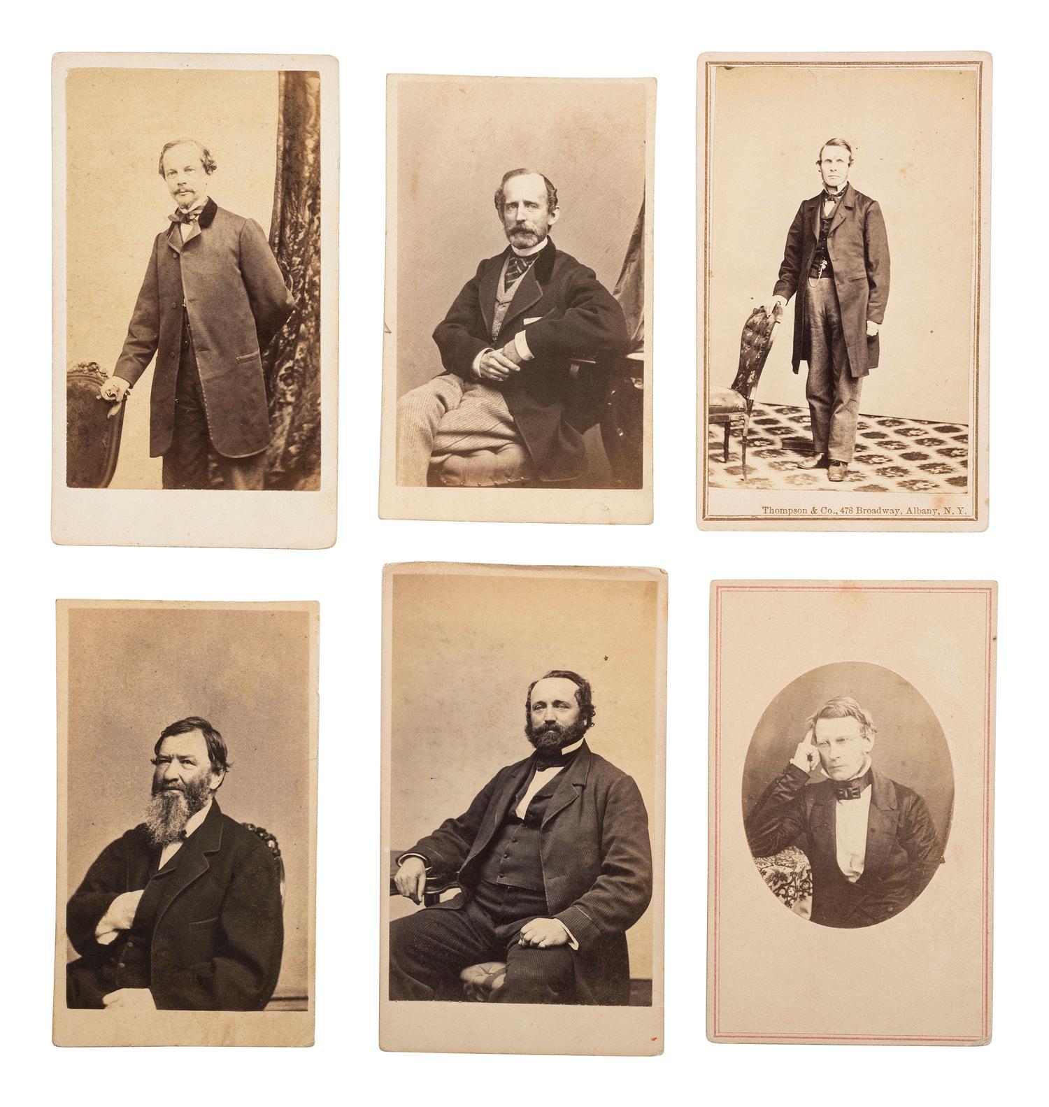 [CIVIL WAR]. A group of 6 CDVs of identified statesmen who served as political prisoners at Forts Lafayette and Warren during the war.
