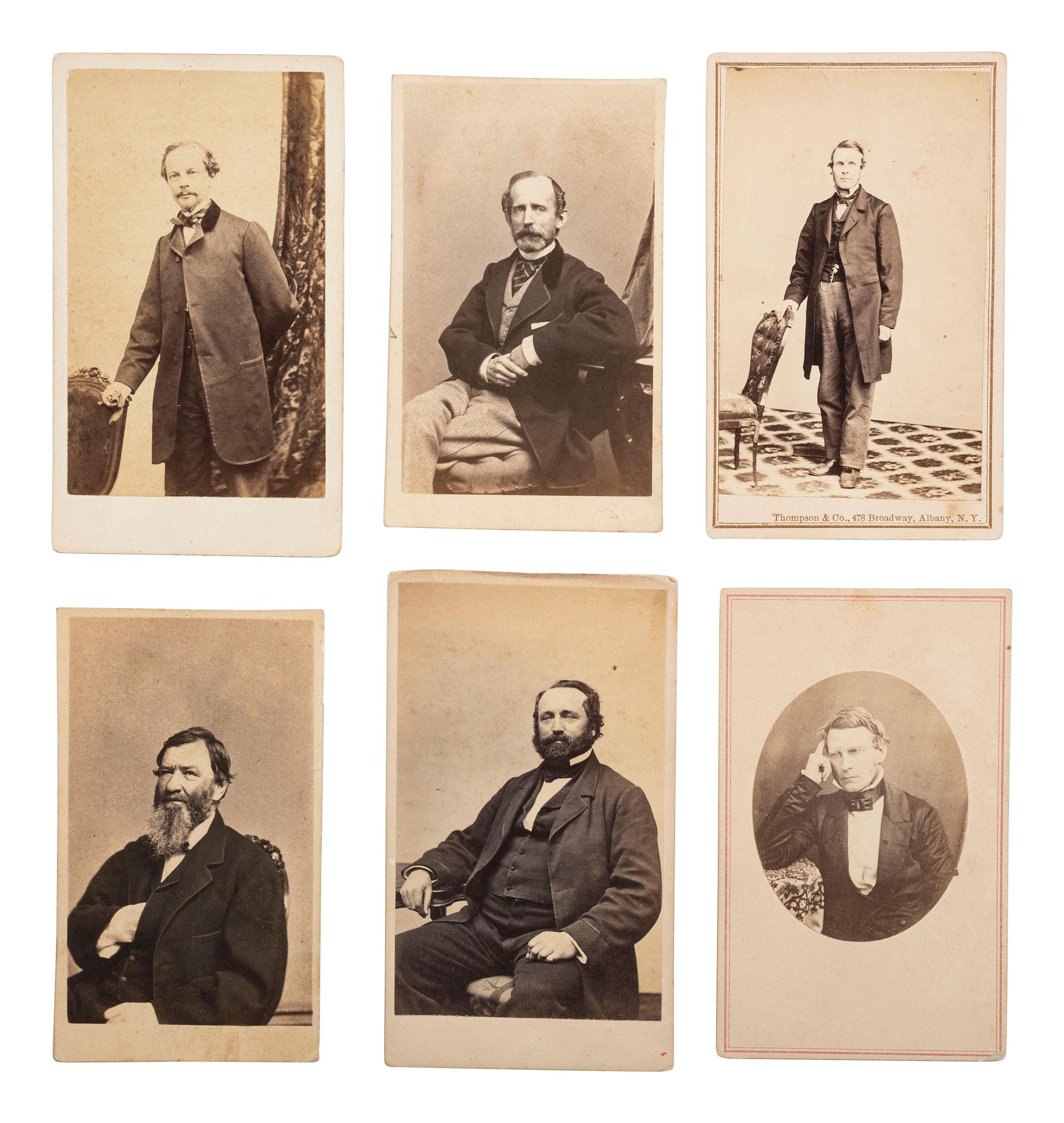 [CIVIL WAR]. A group of 6 CDVs of identified statesmen who served as political prisoners at Forts Lafayette and Warren during the war.