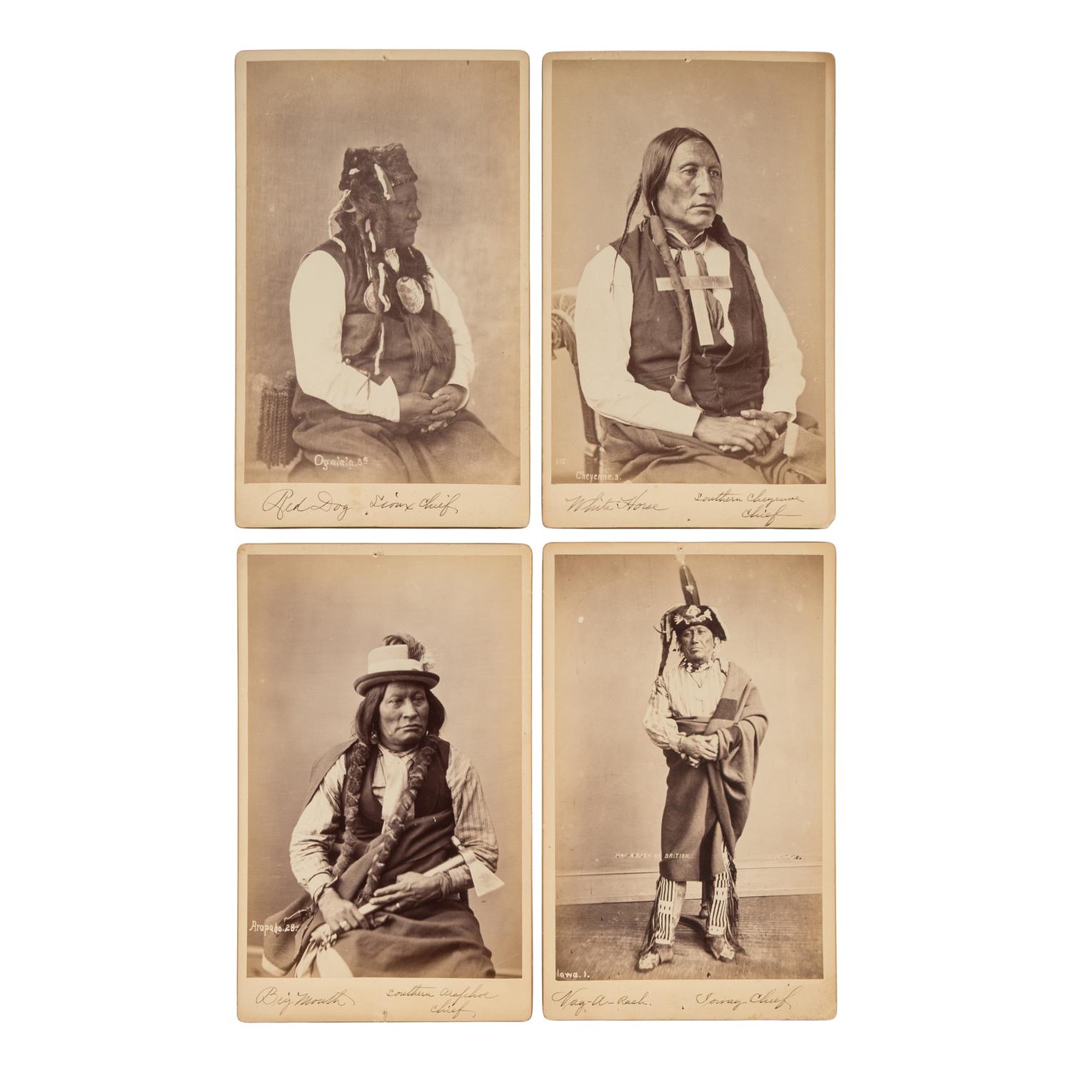 Boudoir Photographs of Ioway, Oglala Sioux, Southern Cheyenne, and Arapaho Chiefs by Shindler, Bell, and Gardner